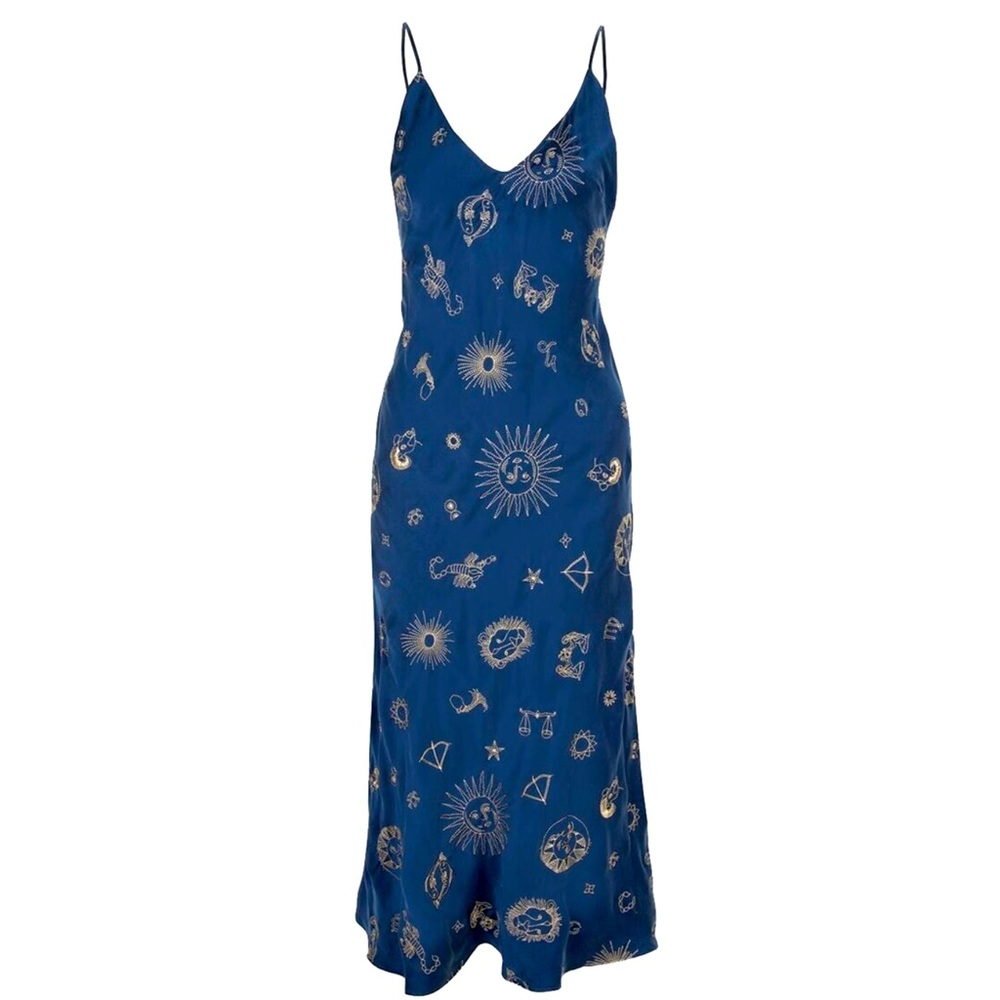 Realisation Par 1996 Zodiac Dress NWT XS Silk Embroidered Slip Dress Sold Out